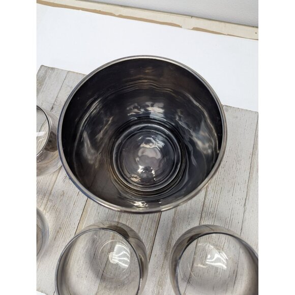 Dorothy Thorpe Set of 4 Roly Poly Glasses w/ Ice Bucket Silver Fade Ombre - Picture 6 of 9